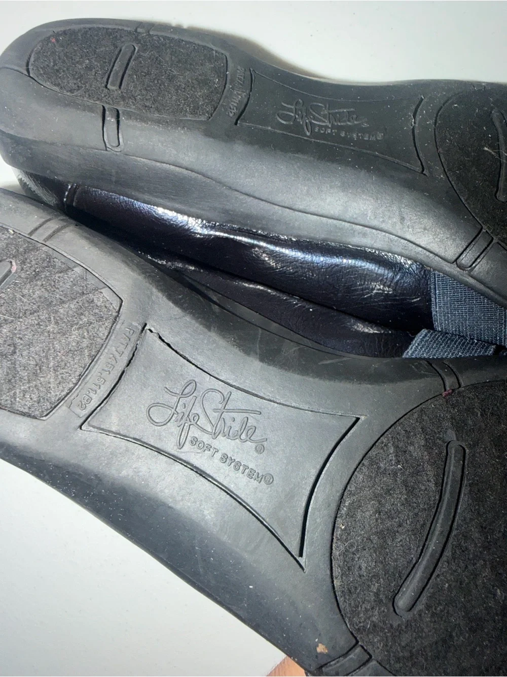 Life Stride Black Crisscross Ballet Flats